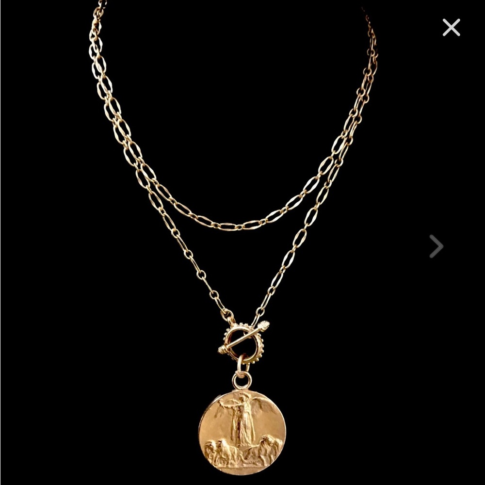 Gold Peace Angel Necklace